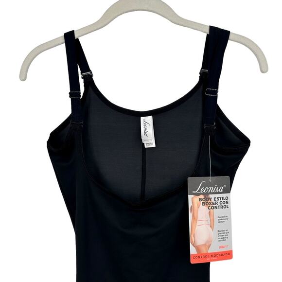 LEONISA Moderate Tummy-Control Durafit Open Bust Body Shaper Black Sz Small NWT - Picture 4 of 12